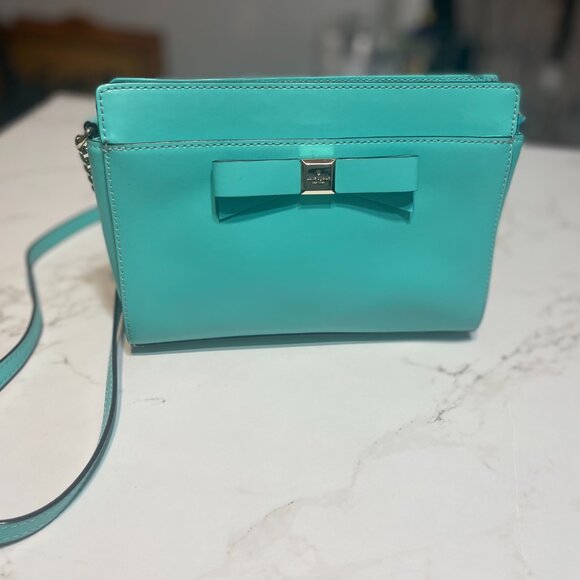 kate spade Handbags - Kate Spade Turquoise Bow Crossbody – Rehab Special!